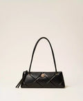Borsa bauletto quilted con logo - Nero