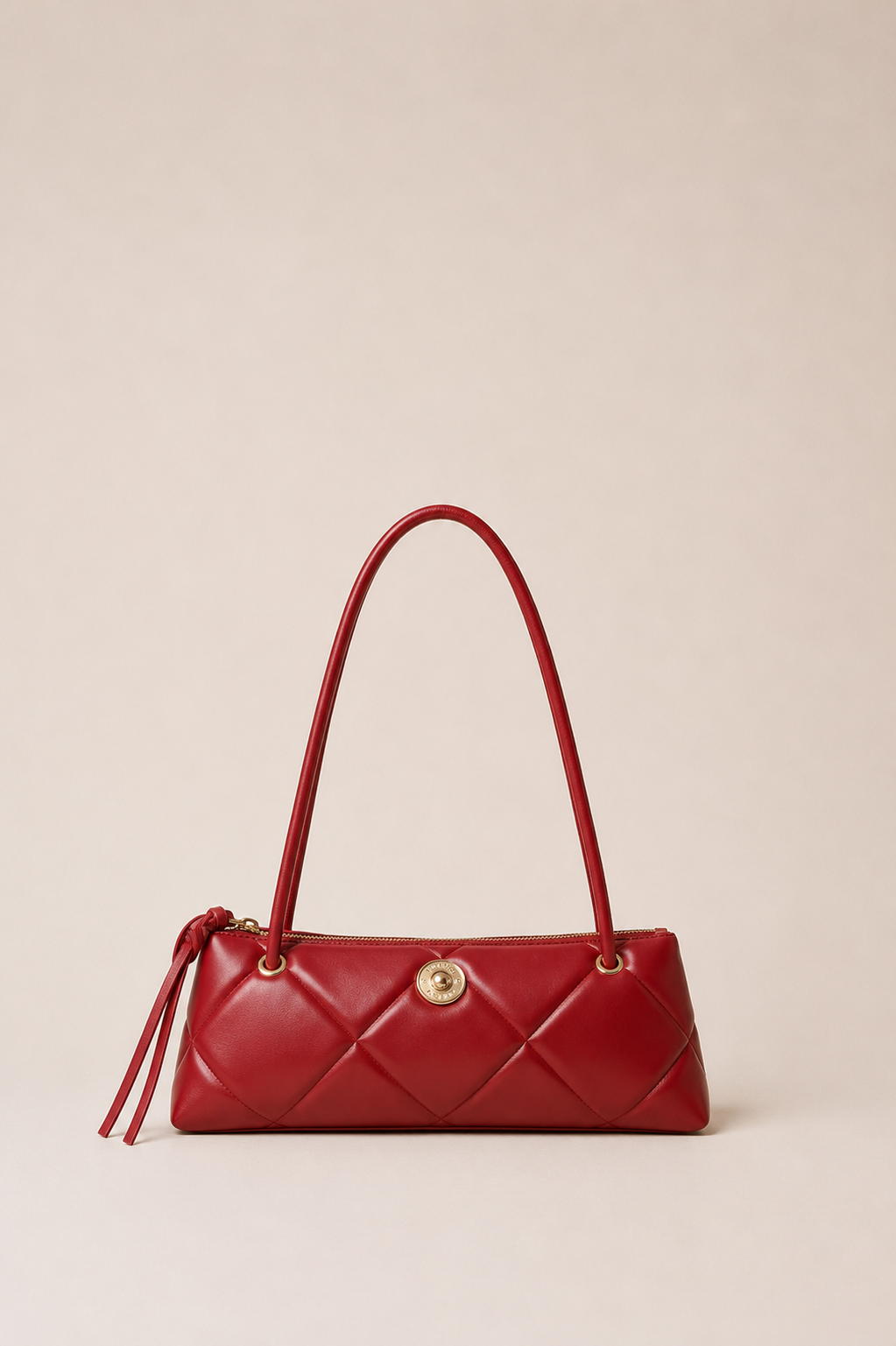 Borsa bauletto quilted con logo - Rosso