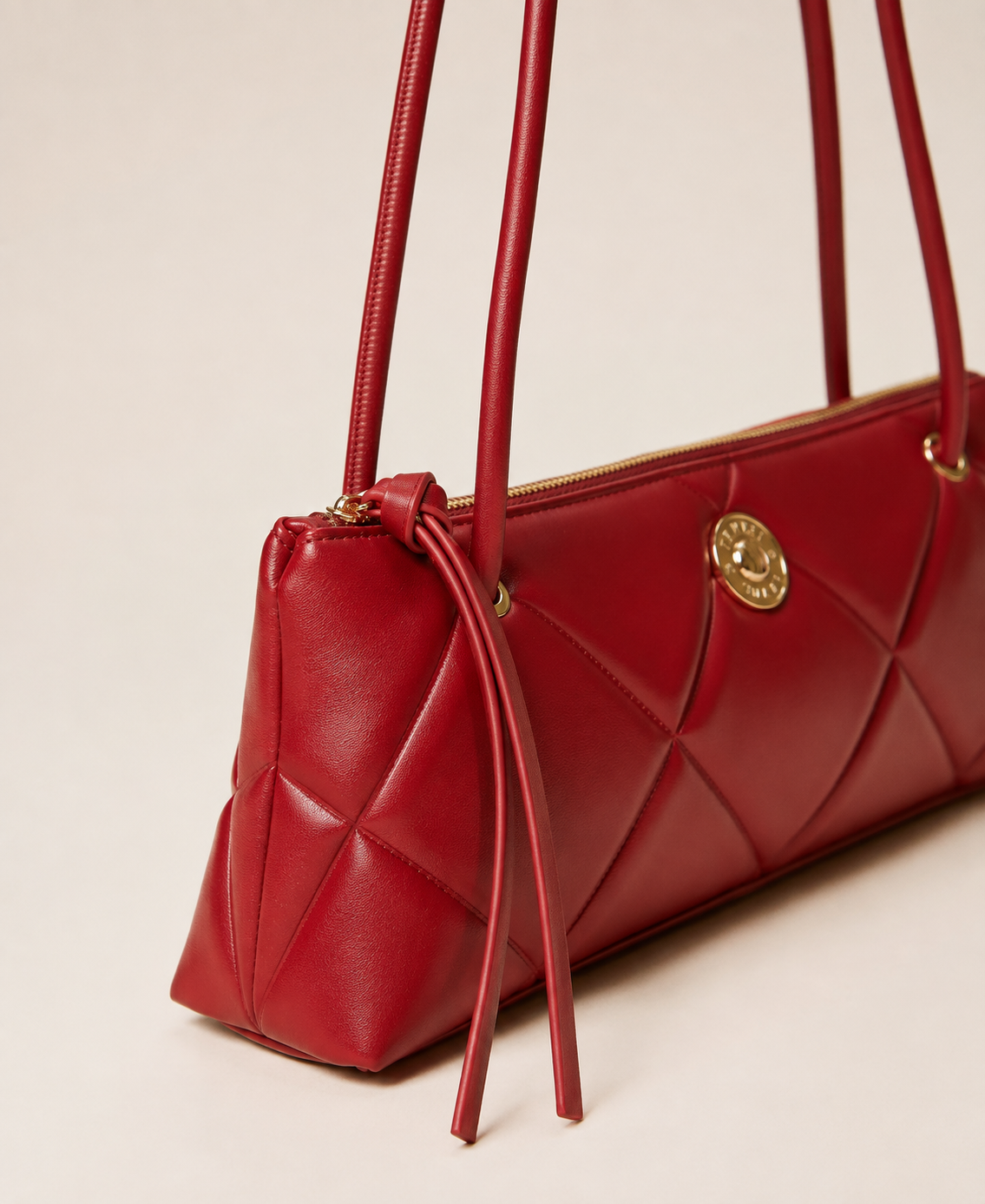 Borsa bauletto quilted con logo - Rosso