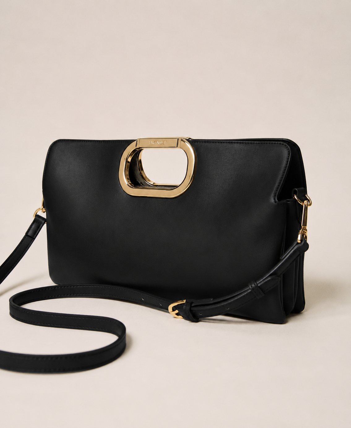 Borsa clutch Lila con manico logato - Nero