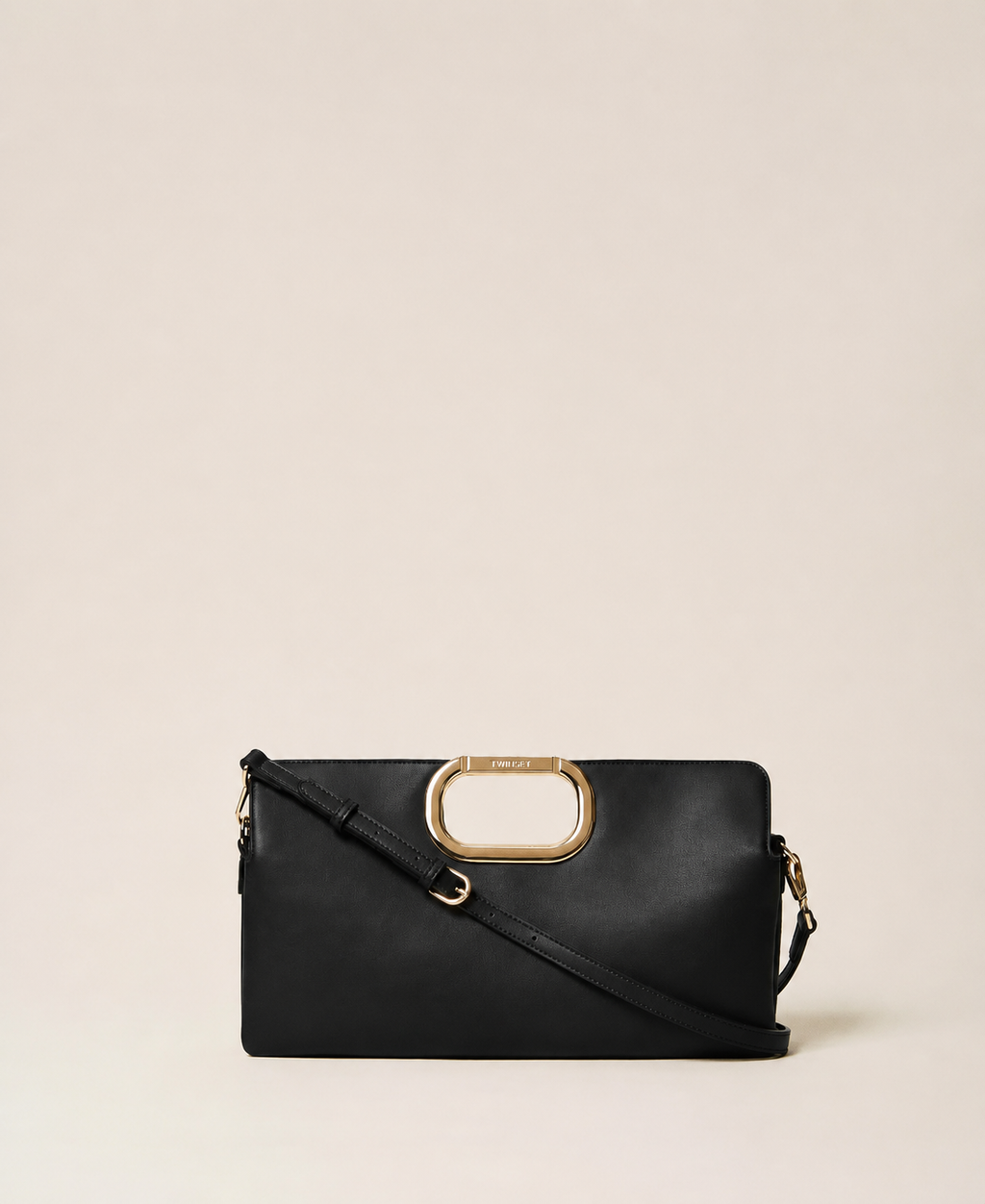 Borsa clutch Lila con manico logato - Nero