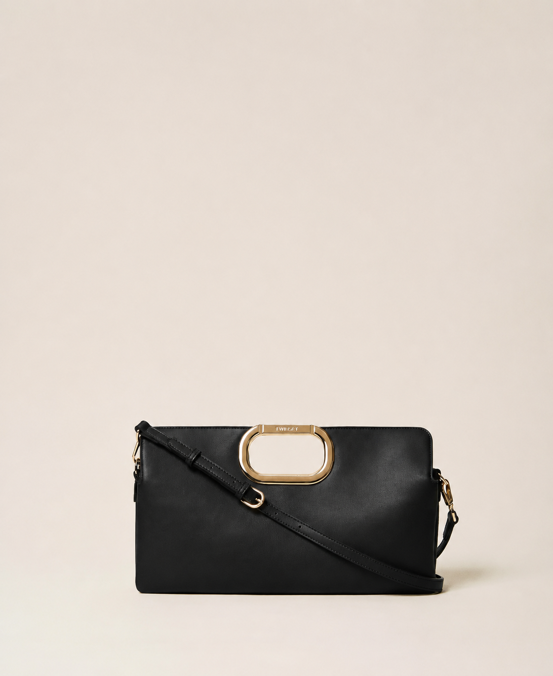 Borsa clutch Lila con manico logato - Nero