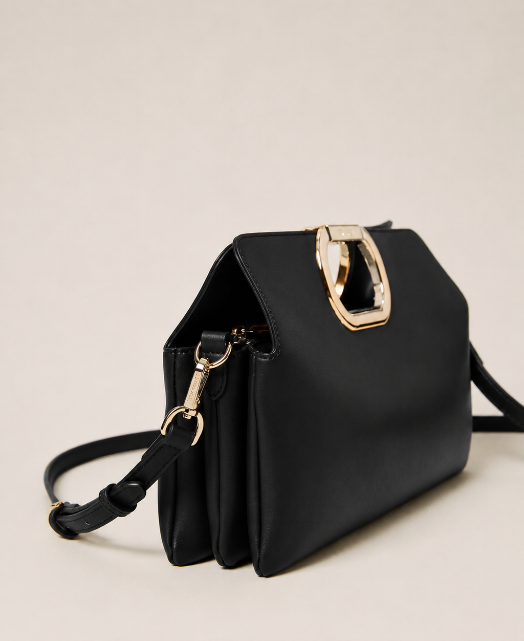 Borsa clutch Lila con manico logato - Nero