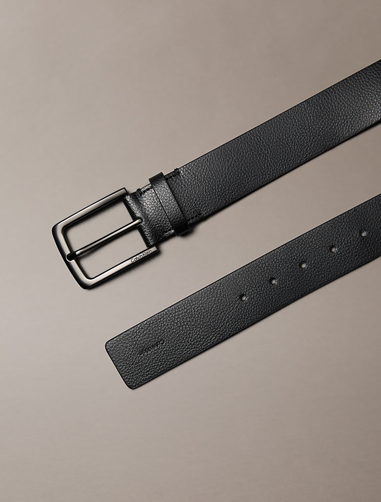 Cintura In Pelle Pieno Fiore Martellata - Black