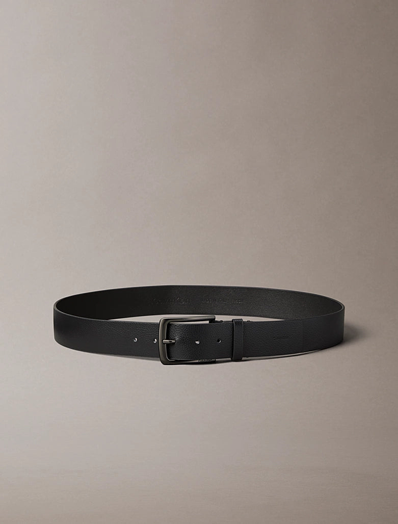 Cintura In Pelle Pieno Fiore Martellata - Black