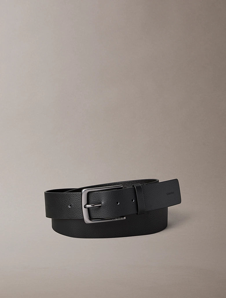 Cintura In Pelle Pieno Fiore Martellata - Black